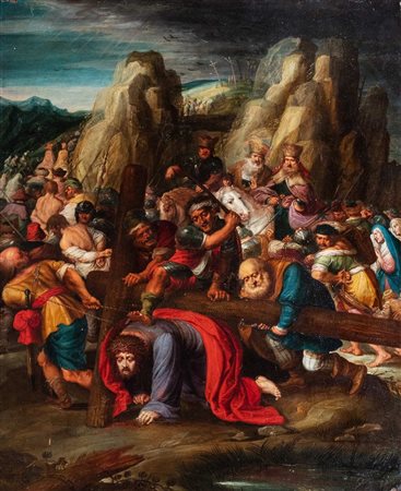 Frans Francken II (Anversa 1581-Anversa 1642)  - Salita al Calvario