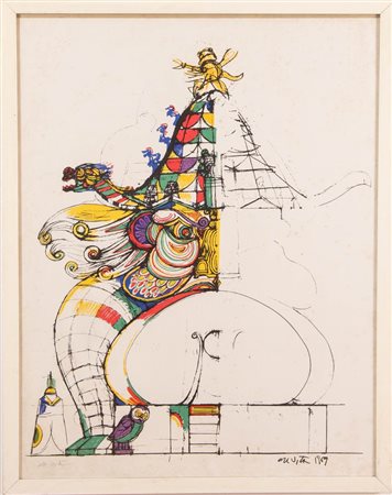 Luciano De Vita (Ancona, 1929 - 1992), “Scenografia”, 1969.