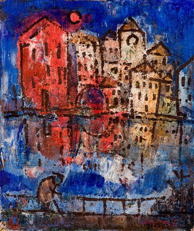 FRANCO ROGNONI (1913-1999) - Case sull'acqua, 1967