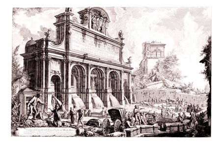 Roma - Piranesi, Giovanni Battista - Veduta del Castello dell'Acqua Paola sul Monte Aureo