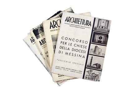 Architettura - Piacentini, Marcello - Concorso per le chiese della Diocesi di Messina. Fascicolo speciale, Roma, Architettura Rivista del Sindacato Nazionale Fascista Architetti