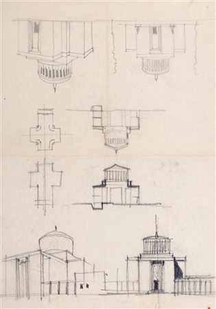 Architettura - Rapisardi, Gaetano - Disegni preparatori per la Chiesa di San Giovanni Bosco a Roma