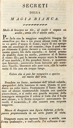 Demonologia - Decremps, Henri - Secreti della Magia Bianca Ossia Spiegazione dei Giuochi di Mano Sorprendenti dei Cavaliere Pinetti fatta M. Decremps