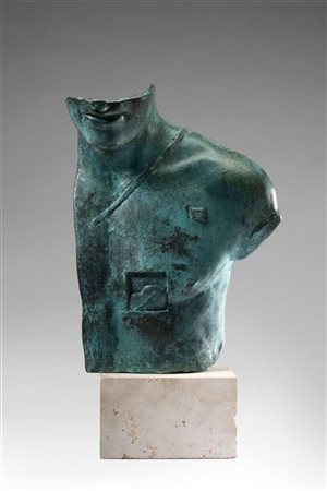 Igor Mitoraj "Asclepios" 1988
bronzo, patina verde e base in marmo
cm 36x26x20
F