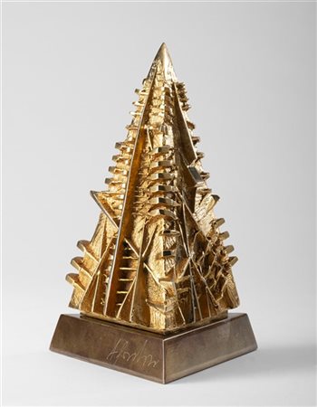 Arnaldo Pomodoro "Piramide per Banca Nazionale del Lavoro" 1986
bronzo dorato e