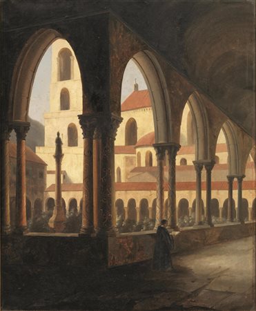 Vincenzo Abbati(Napoli 1803 - Firenze 1866)SCORCIO DEL CHIOSTRO DI...