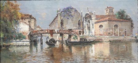 Antonio Reyna Manescau (Spagna 1859 - 1937) VENEZIA. ABBAZIA DELLA...