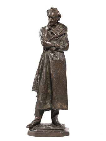 Giuseppe Grandi (Ganna (VA) 1843 - 1891) ALESSANDRO VOLTA bronzo, altezza cm...