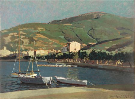 Llewelyn Lloyd(Livorno 1879 - Firenze 1949)MARINA CONTRO IL MONTE PERONEolio...