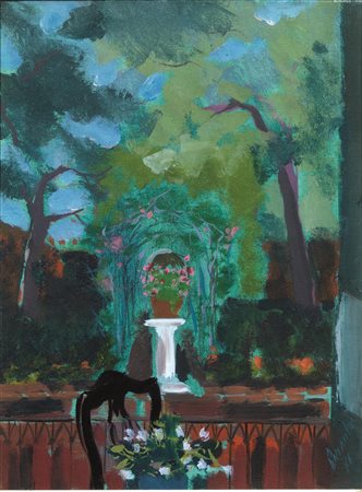 Antonio Possenti (Lucca 1933) IL GIARDINO DEI MAGNOLI olio su cm 40x30...