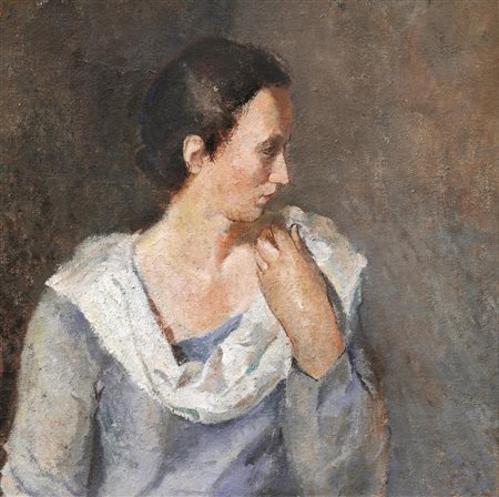 Felice Carena (Cumiana 1879 - Venezia 1966) RITRATTO DI SIGNORA olio su tela,...