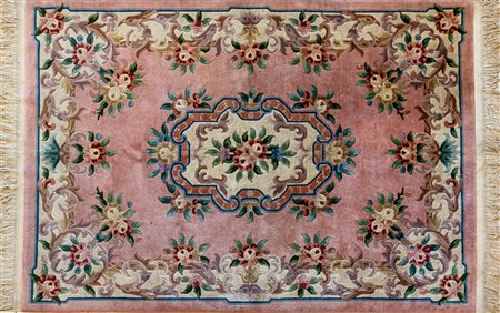 Tappeto Aubusson rosa