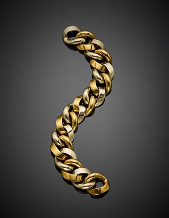 POMELLATO
Bracciale a catena in oro giallo e bianco, g 131,40 circa, lungh. cm