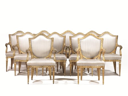 Set di 3 cornici ovali in ottone dorato in stile LOUIS XVI