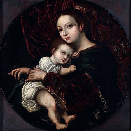 Madonna col Bambino Scuola ispano-fiamminga del XVII secolo