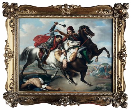 Giuseppe Sabatelli (1813 Firenze-1843 Firenze) attribuito a, Farinata degli Uberti alla battaglia del Serchio