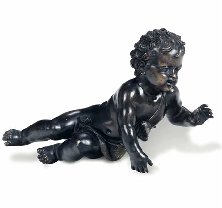 Putto in bronzo patinato. Fonditore del XIX secolo