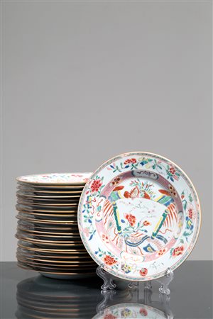 Twenty four porcelain Imari plates. 19th century