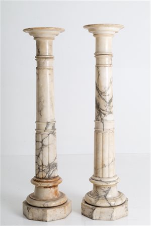 Pair of marble columns. Early 20th century