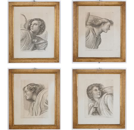 Four engravings on paper. 19th century