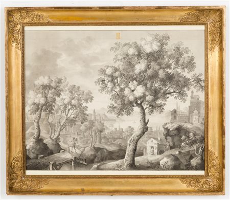 VENETIAN ARTIST OF 18th CENTURY. Monochrome watercolor on paper