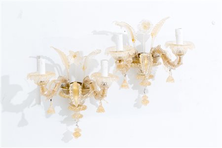 Pair of Murano glass sconces. Early 20th century