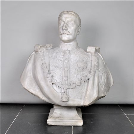 Marble sculpture 'MEMBER ORDER GARTER'. 19th century