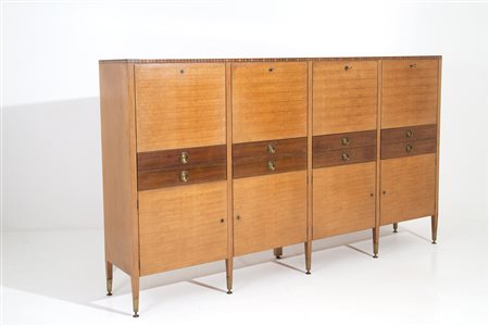 PAOLO BUFFA. Wooden and brass sideboard