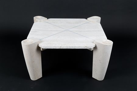 Italian travertine coffee table. '60s