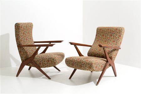 ANTONIO GORGONE. Two armchairs with floral fabric