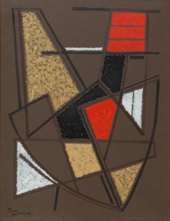 ALBERTO MAGNELLI Composizione, 1962 tecnica mista su carta cm. 60x50 firmato...