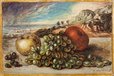 GIORGIO DE CHIRICO Vita silente nel paesaggio, metà anni ’50 olio su tela cm....