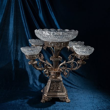 Epergne in argento, Birmingham 1824