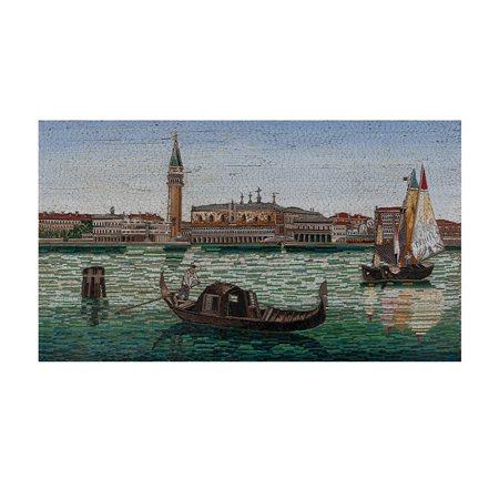 Placca in micromosaico raffigurante una veduta veneziana, fine del XIX secolo