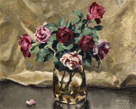 Teodoro Wolf-Ferrari "Rose" 16 maggio 1929
olio su compensato (cm 46x58)
Firmato