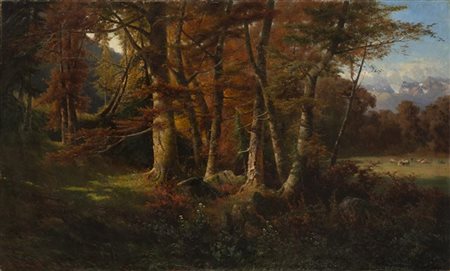 Federico Ashton "Foresta nelle Alpi" 1881
olio su tela (cm 100x166)
Firmato e da