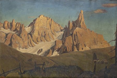 Luigi Zago "Cimon della Pala" 
olio su compensato (cm 77x116)
Firmato in basso a