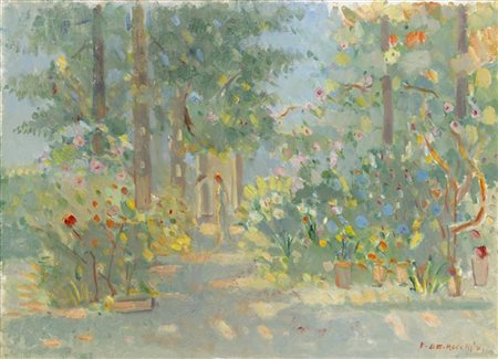 Francesco De Rocchi "Giardino del dottore" '71
olio su tela (cm 50x70)
Firmato e