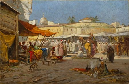 Cesare Biseo "Il Cairo" 
olio su tela (cm 30,5x47)
Firmato in basso a destra
In