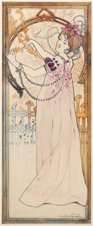 GUSTAVE ADOLPHE MOSSA<BR>Nizza (Francia) 1883 - 1971<BR>"Figura femminile" primissimi del '900