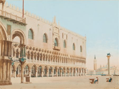 CARLO PONTI (1820 - 1893) Venezia 1860 circa stampa all'albumina acquarellata...