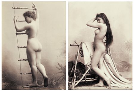 ANONIMO Ritratto lotto di 2 foto 1880 circa stampa all'albumina vintage...