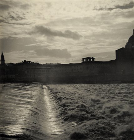 GIOVANNI POGGIALI (1945) Veduta del fiume Arno anni ‘60 stampa ai sali...