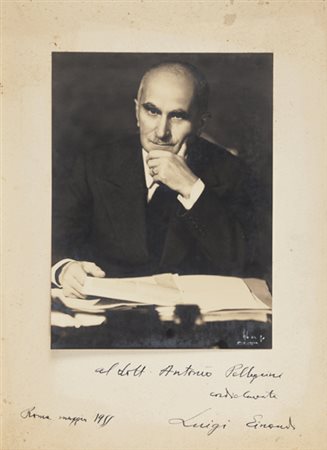 ARTURO GHERGO (1901 – 1959) Ritratto di Luigi Einaudi maggio 1955 stampa ai...