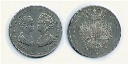 Monete di Città Italiane - FIRENZE - Carlo Ludovico Reggenza - 10 Paoli 1806 - Busti affrontati.