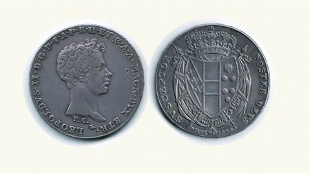 Monete di Città Italiane - FIRENZE - Leopoldo  II - Mezzo Francescone (delle Bandiere) 1829.