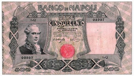 Cartamoneta - BANCO DI NAPOLI - 500  Lire decr. 07/12/1909 - Miraglia/Mancini.