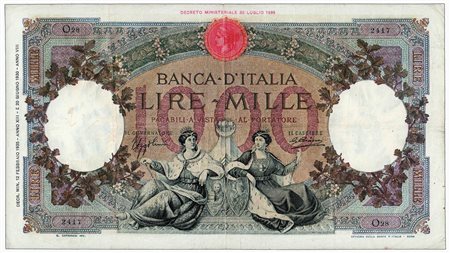 Cartamoneta - REPUBBLICA ITALIANA - 1.000 Lire Regine del Mare - Decr. 12/02/1935.