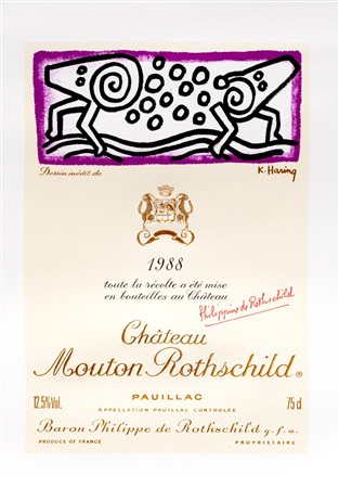 Haring, Keith (Reading 1958-New York 1990)  - Chateau Mouton, 1988