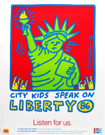 Haring, Keith (Reading 1958-New York 1990)  - City Kids Speak on Liberty, 1986